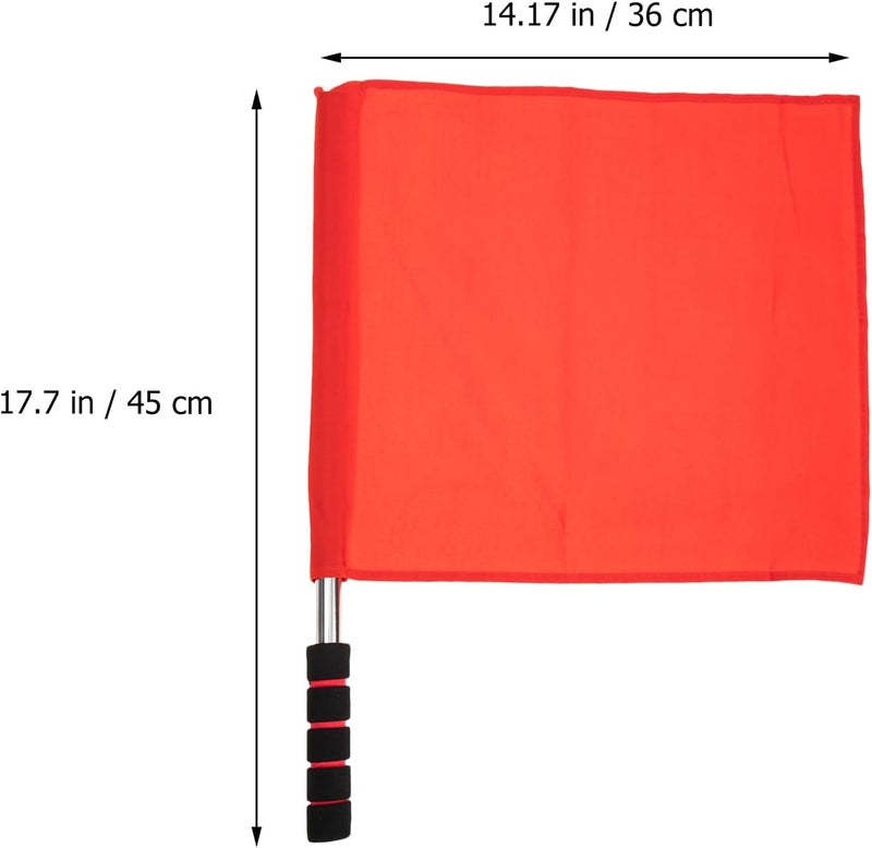 Cabilock 2pcs Referee Flags with Stainless Steel Handle, Lightweight Red Signal Flag, Events Hand-cranked Racing Road Judge Equipment for Sports Volleyball Soccer Game - Image 4